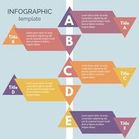 Five steps infographic design elements. Step by step infographic design template. Vector illustration