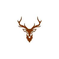 deer head logo with antlers on it vector