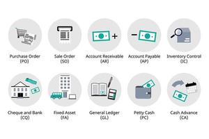 contabilidad icono a grabar todas financiero transacción en el empresa para contabilidad software sistema vector