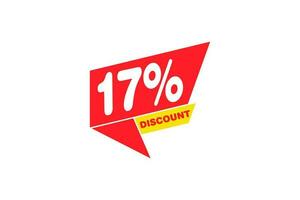 17 percent Sale and discount labels. price off tag icon flat design. vector