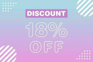 18 percent Sale and discount labels. price off tag icon flat design. vector