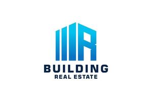 Initials letter R realtor, real estate and property business logo design vector