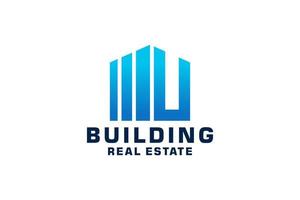 Initials letter U realtor, real estate and property business logo design vector