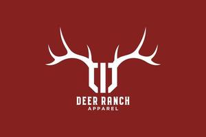 Letter I antlers, deer horn logo design vector