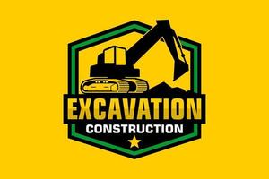 Excavator logo template vector. Heavy equipment logo vector for construction company.