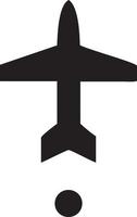 Plane icon symbol image vector, illustration of the flight aviation in black image. EPS 10 vector