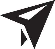 Paper plane icon symbol image vector, illustration of the flight aviation in black image. EPS 10 vector