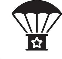 Parachute, air baloon icon symbol vector