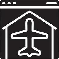 Plane icon symbol image vector, illustration of the flight aviation in black image. EPS 10 vector