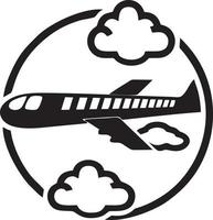 Plane icon symbol image vector, illustration of the flight aviation in black image. EPS 10 vector