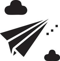 Paper plane icon symbol image vector, illustration of the flight aviation in black image. EPS 10 vector