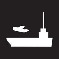 Plane and ship icon symbol image vector, illustration of the flight aviation in black image. EPS 10 vector