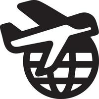 Plane icon symbol image vector, illustration of the flight aviation in black image. EPS 10 vector