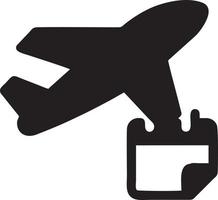 Plane icon symbol image vector, illustration of the flight aviation in black image. EPS 10 vector