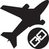 Plane icon symbol image vector, illustration of the flight aviation in black image. EPS 10 vector