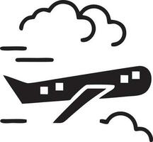 Plane icon symbol image vector, illustration of the flight aviation in black image. EPS 10 vector