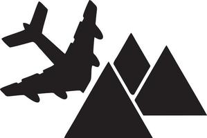 Plane icon symbol image vector, illustration of the flight aviation in black image. EPS 10 vector