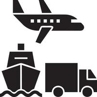 Transportation, plane, ship, truck icon vector