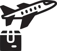 Plane icon symbol image vector, illustration of the flight aviation in black image. EPS 10 vector