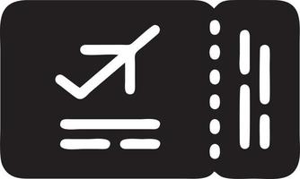 Airplane ticket icon symbol image vector, illustration of the flight aviation in black image. EPS 10 vector