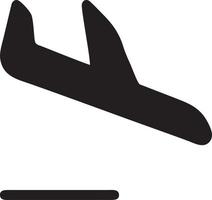 Landing, Plane icon symbol image vector, illustration of the flight aviation in black image. EPS 10 vector