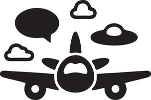 Plane icon symbol image vector, illustration of the flight aviation in black image. EPS 10 vector