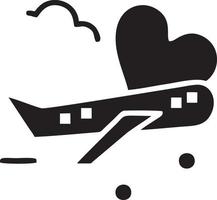 Plane icon symbol image vector, illustration of the flight aviation in black image. EPS 10 vector