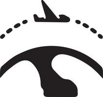 Plane icon symbol image vector, illustration of the flight aviation in black image. EPS 10 vector