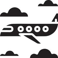 Plane icon symbol image vector, illustration of the flight aviation in black image. EPS 10 vector