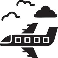 Plane icon symbol image vector, illustration of the flight aviation in black image. EPS 10 vector