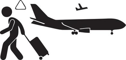 Plane icon symbol image vector, illustration of the flight aviation in black image. EPS 10 vector