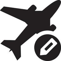 Plane icon symbol image vector, illustration of the flight aviation in black image. EPS 10 vector