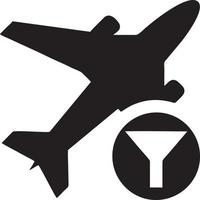 Plane icon symbol image vector, illustration of the flight aviation in black image. EPS 10 vector