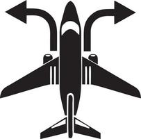 Plane icon symbol image vector, illustration of the flight aviation in black image. EPS 10 vector