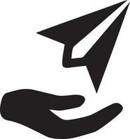 Plane icon symbol image vector, illustration of the flight aviation in black image. EPS 10 vector