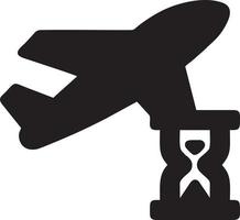 Plane icon symbol image vector, illustration of the flight aviation in black image. EPS 10 vector