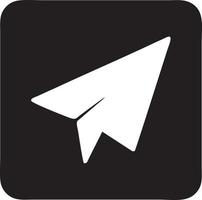 Paper plane icon symbol image vector, illustration of the flight aviation in black image. EPS 10 vector