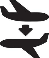 Plane icon symbol image vector, illustration of the flight aviation in black image. EPS 10 vector