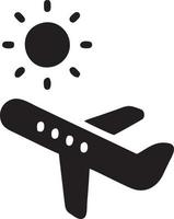 Plane icon symbol image vector, illustration of the flight aviation in black image. EPS 10 vector