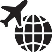 Plane icon symbol image vector, illustration of the flight aviation in black image. EPS 10 vector