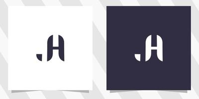 letter jh hj logo design vector