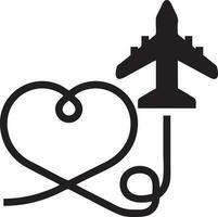 Plane icon symbol image vector, illustration of the flight aviation in black image. EPS 10 vector