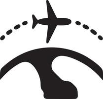 Plane icon symbol image vector, illustration of the flight aviation in black image. EPS 10 vector