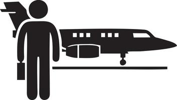 Plane icon symbol image vector, illustration of the flight aviation in black image. EPS 10 vector