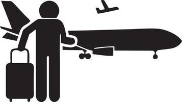 Plane icon symbol image vector, illustration of the flight aviation in black image. EPS 10 vector