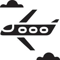 Plane icon symbol image vector, illustration of the flight aviation in black image. EPS 10 vector