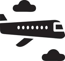 Plane icon symbol image vector, illustration of the flight aviation in black image. EPS 10 vector