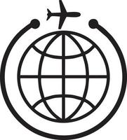 Plane icon symbol image vector, illustration of the flight aviation in black image. EPS 10 vector