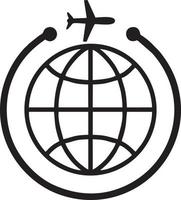 Plane icon symbol image vector, illustration of the flight aviation in black image. EPS 10 vector