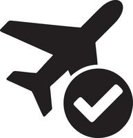 Plane icon symbol image vector, illustration of the flight aviation in black image. EPS 10 vector